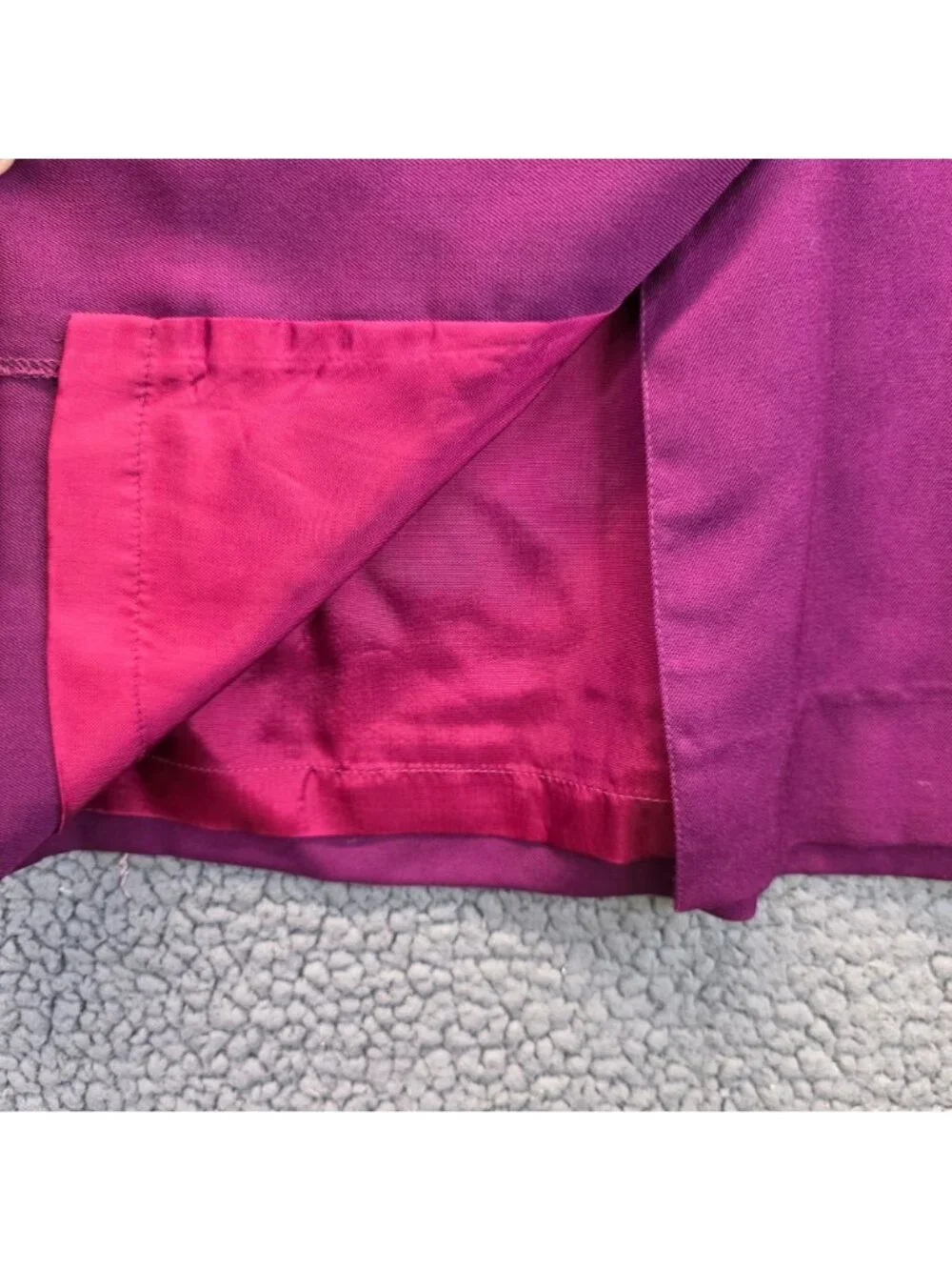 Vintage David Brooks Pencil Wool Skirt 10P Purple Vibrant Quiet Luxury